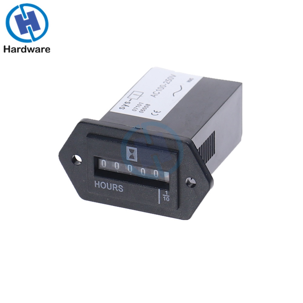 AC100-250V 6 Digits Hour Meter Complete Sealed Quartz Timer Counter SYS-1 0.1H-9999.9H
