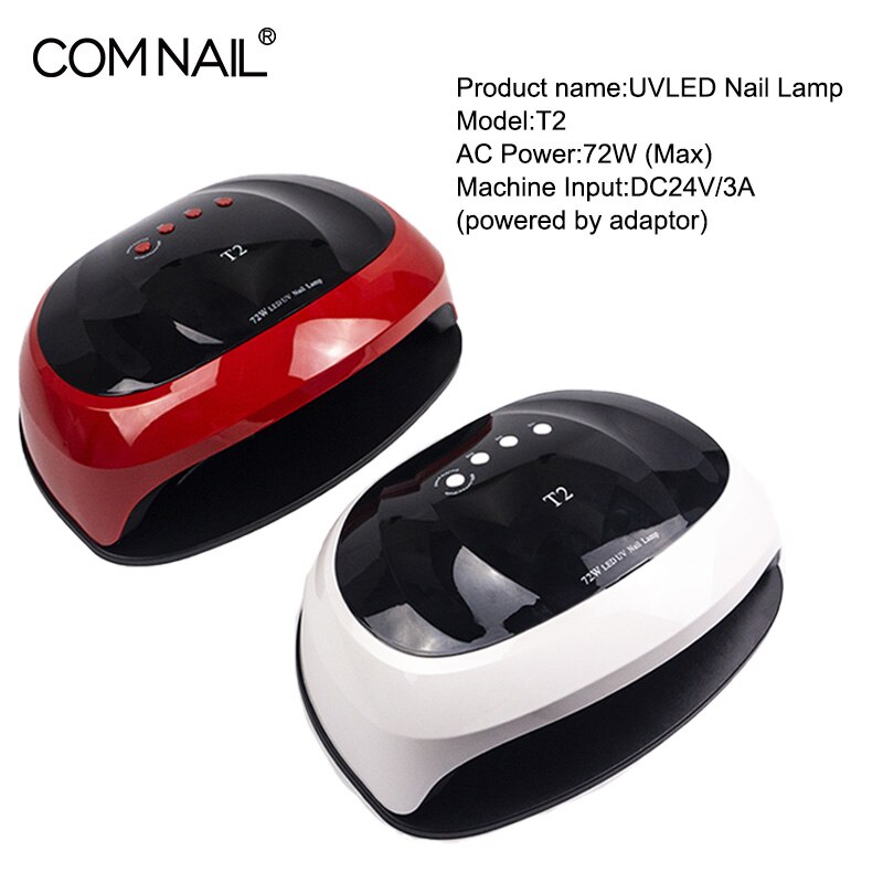 72W T2 2 Hands UV Lamp LED Nail Lamp Nail Dryer For All Gels Polish Light Infrared Sensing 10/30/60/99s Timer Smart For Manicure