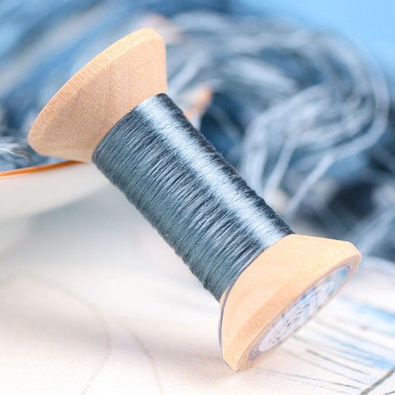 Liten rulle hushållssytrådar spolar/tråd-silkesbroderilinje/lilablå/handgjord broderitråd/broderi: 3