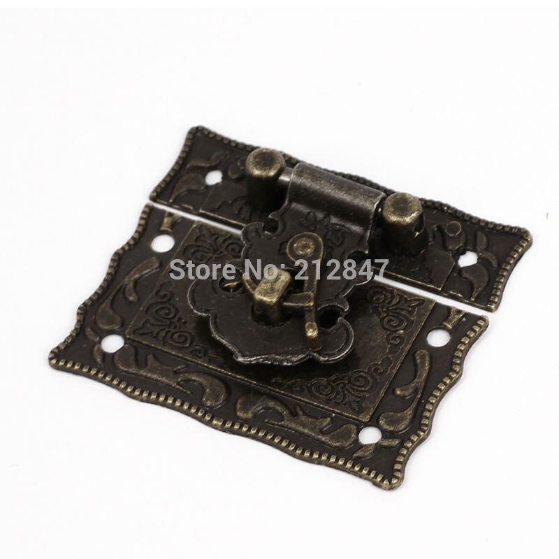 CAISSE EN BOIS De Style Ancien Fort Poitrine Boucle Métallique Bronze 2
