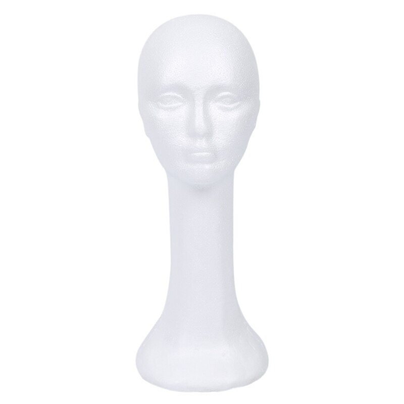 Lange Nek Vrouwelijke Foam Hoofd Model Glazen Haar Pruik Mannequin Hoed Stand Piepschuim Cnim