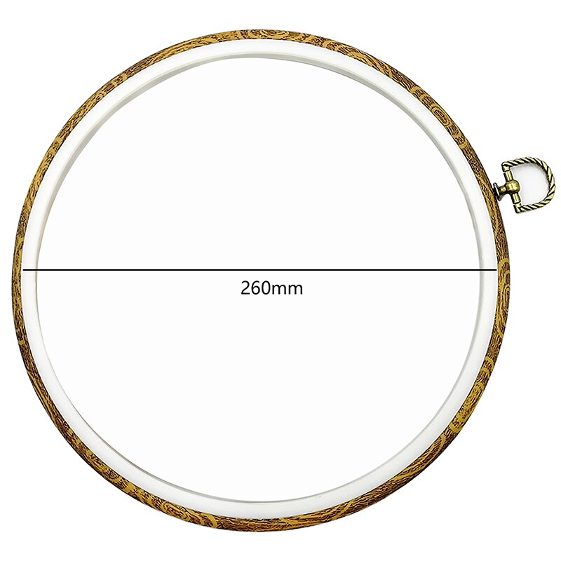 Broderibågen imiterad trä rund ram plast broderiband broderi tillbehör cirkel för konst hantverk sömnad: 260mm