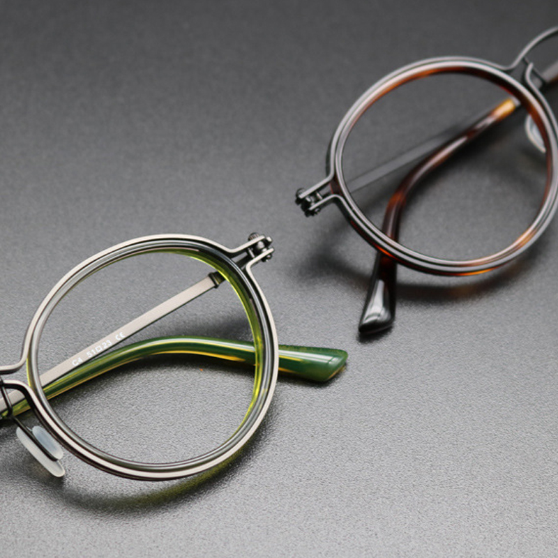 Lunettes Vintage en titane pour hommes, monture – Grandado