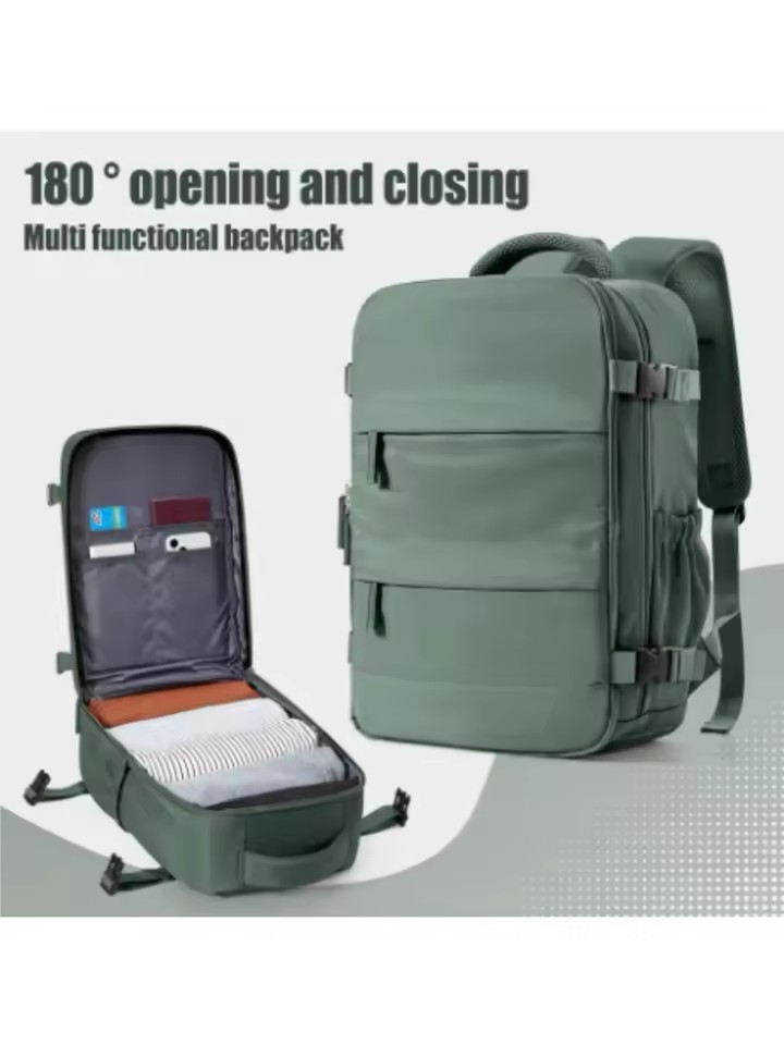 Men's Business Laptop Backpack Large Capacity Expansion Hiking Backpack Cabin Airplane Travel Backpack 40x20x25 Women's Bag Wate: green
