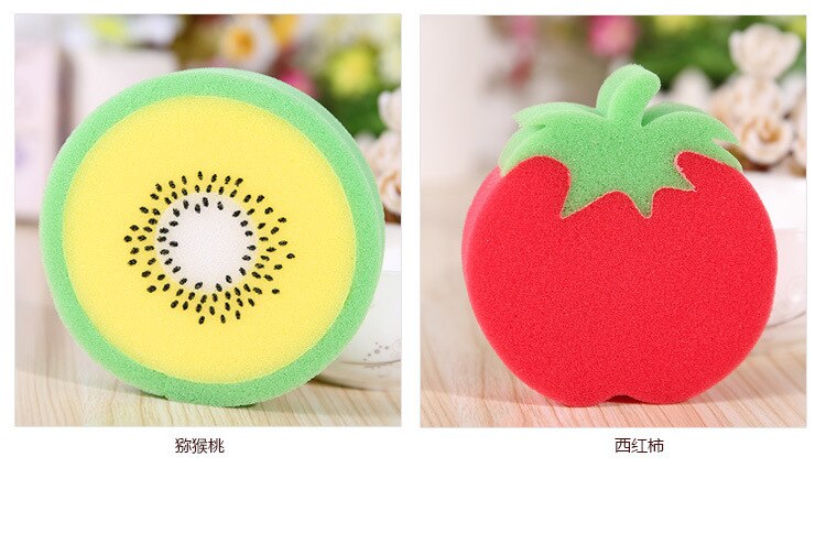 ZH 1PC Cartoon Shower Clean Sponge Fruit Bath Cotton Child Shower Bath Sponge