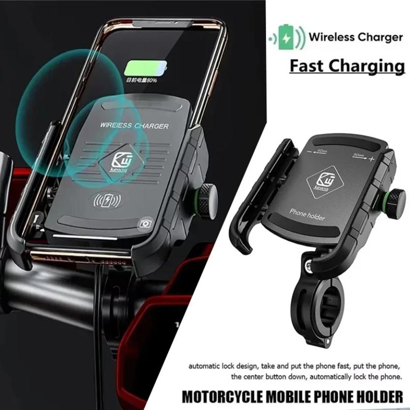 Motortelefoonhouder Snelle USB-oplader Snel draadloos opladen Moto Motorspiegelstandaard Mobiele telefoon Stuurhouder Ondersteuning