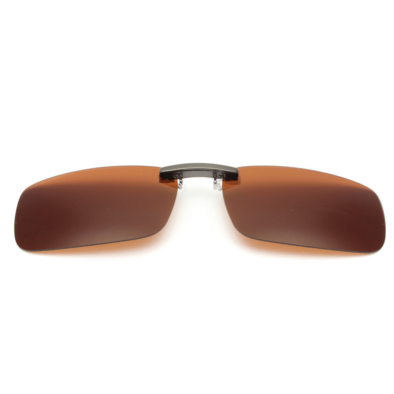 Effektivt unisex polariseret klip på solbriller nærsynet kørsel nattesyn linse anti-uva cykling ridning solbrille klip: Mørkebrun