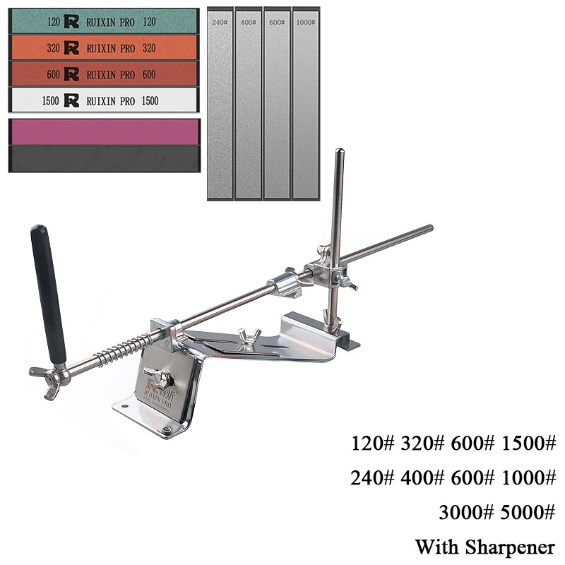 Ruixin pro affilacoltelli ad angolo fisso affilacoltelli professionale in acciaio affilatura accessori da cucina dispositivo di macinazione diamante: impostato F