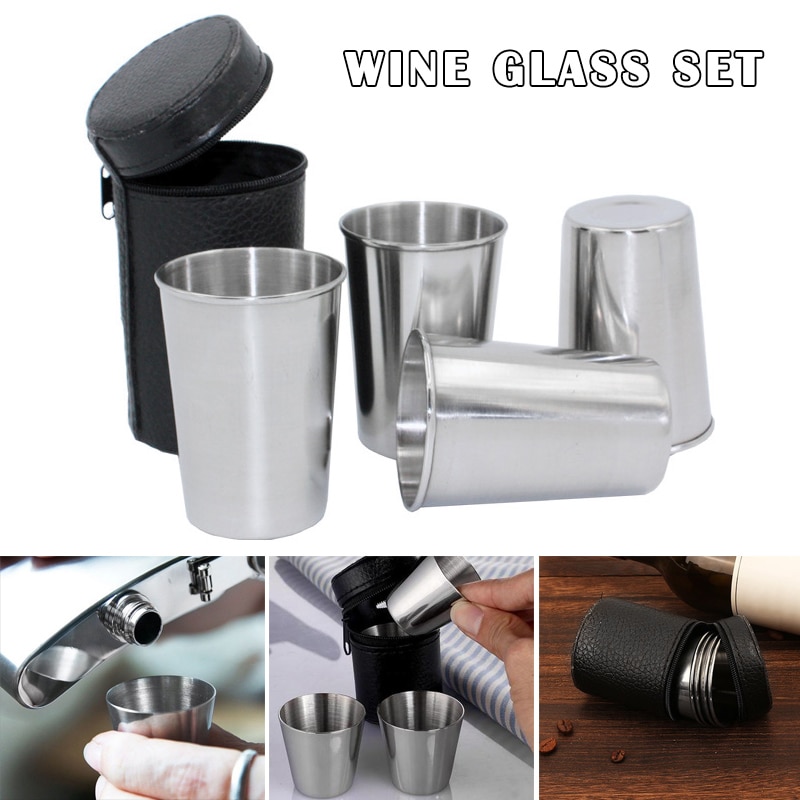 4pz in Acciaio Inox Bere Tazza Tazza di Viaggio Tazza di Caffè Tazza di Tè Tazza di Birra per il Campeggio Vacanza picnic N66