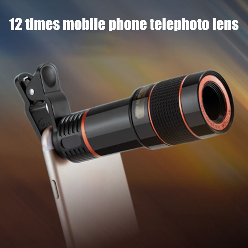 12X Ingrandisci Del Telefono mobile dell'obiettivo di Macchina Fotografica Teleobiettivo Esterno Telescopio con clip Universale UND Vendita