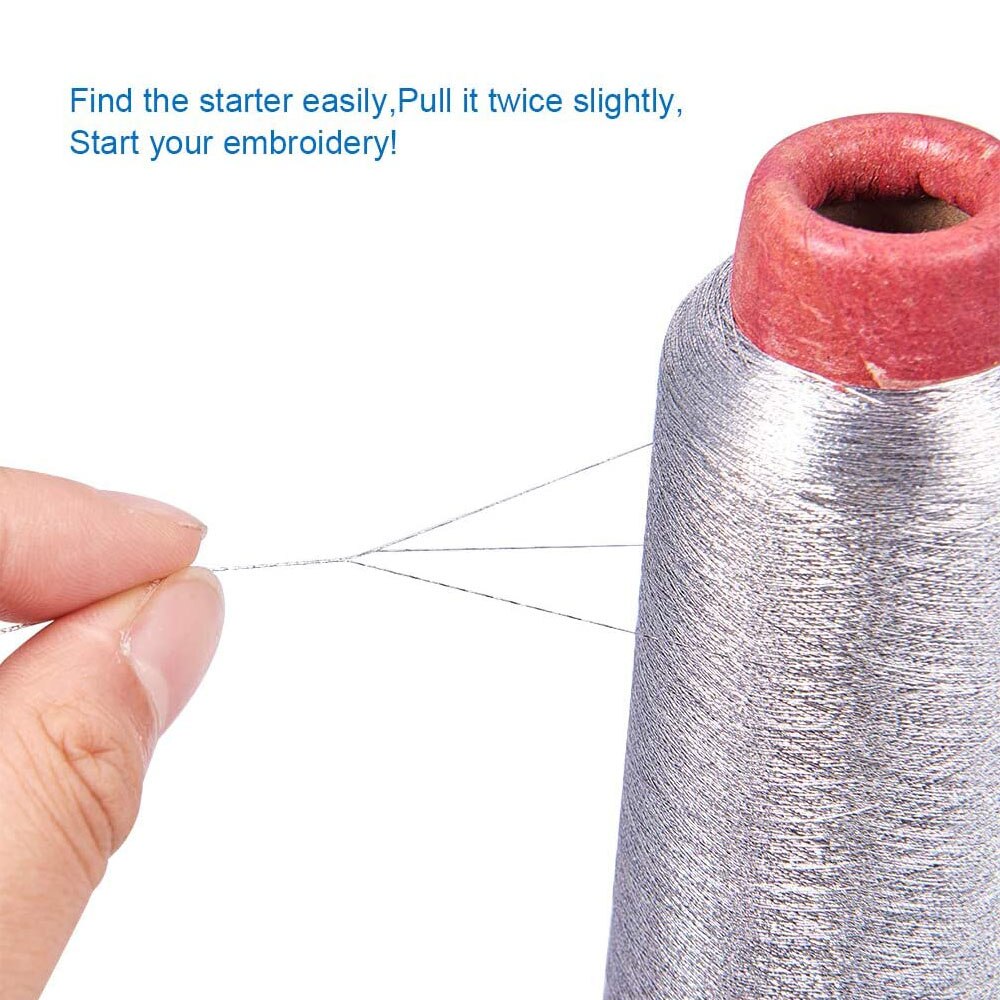 1Pc Gold/Silver 3000M Cross Stitch Metal Thread Polyester Thread for Hand-woven Embroidery DIY Sewing Thread