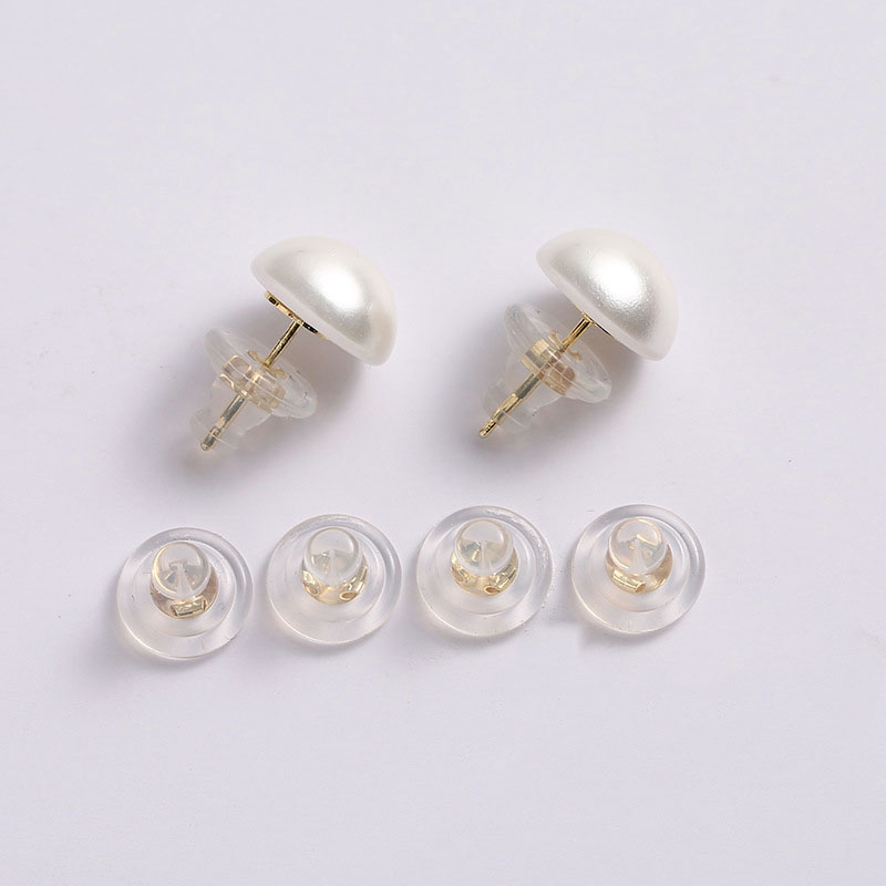 Tapones de silicona de para pendientes, Tapones Redondos para los oídos, tapas bloqueadas, mangas para pendientes, accesorios para la fabricación de joyas, 10 Uds.