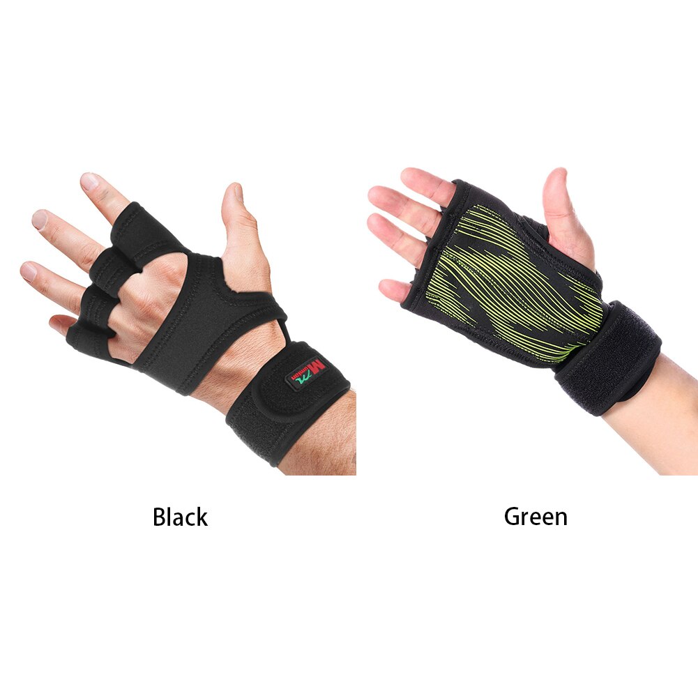 1pair Gym Fitness Wrist Support Non Slip Workout Sports Weight Lifting Gloves Strong Grip Bodybuilding Adjustable Pull Ups