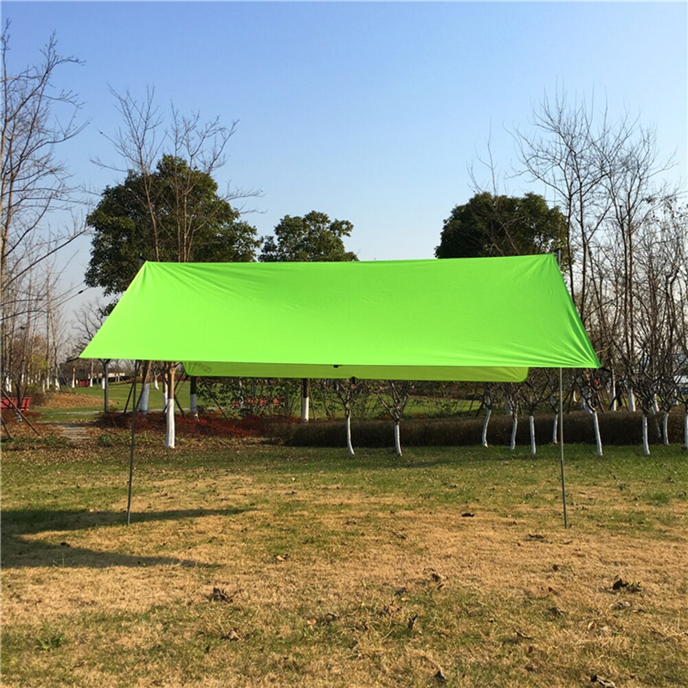Vandtæt solskærm forteltet presenning 3 x 3m udendørs camping hængekøje regn flyve anti uv strand telt skygge camping solskærm baldakin: Grøn