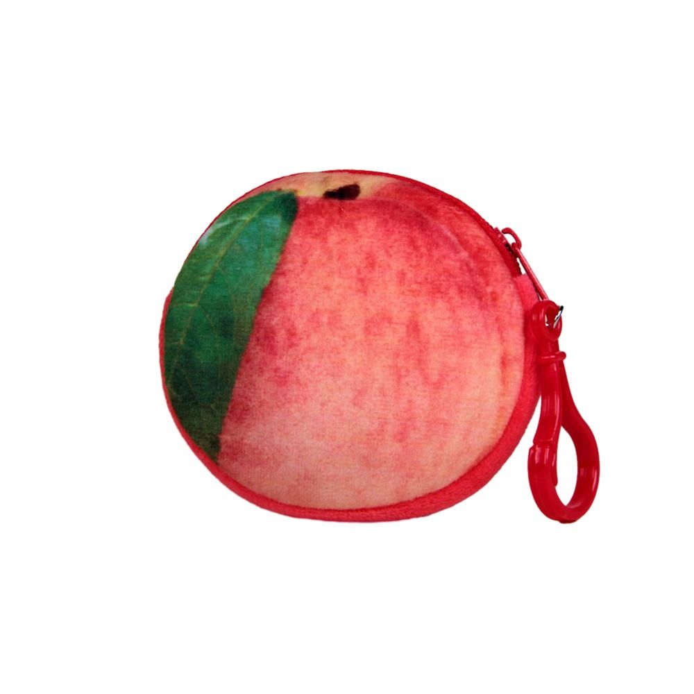 Mini Watermelon Fruit Coin Purse Peach Huangtao Strawberry Card Holder Strawberry Orange Plush Wallet Outdoor: Gold
