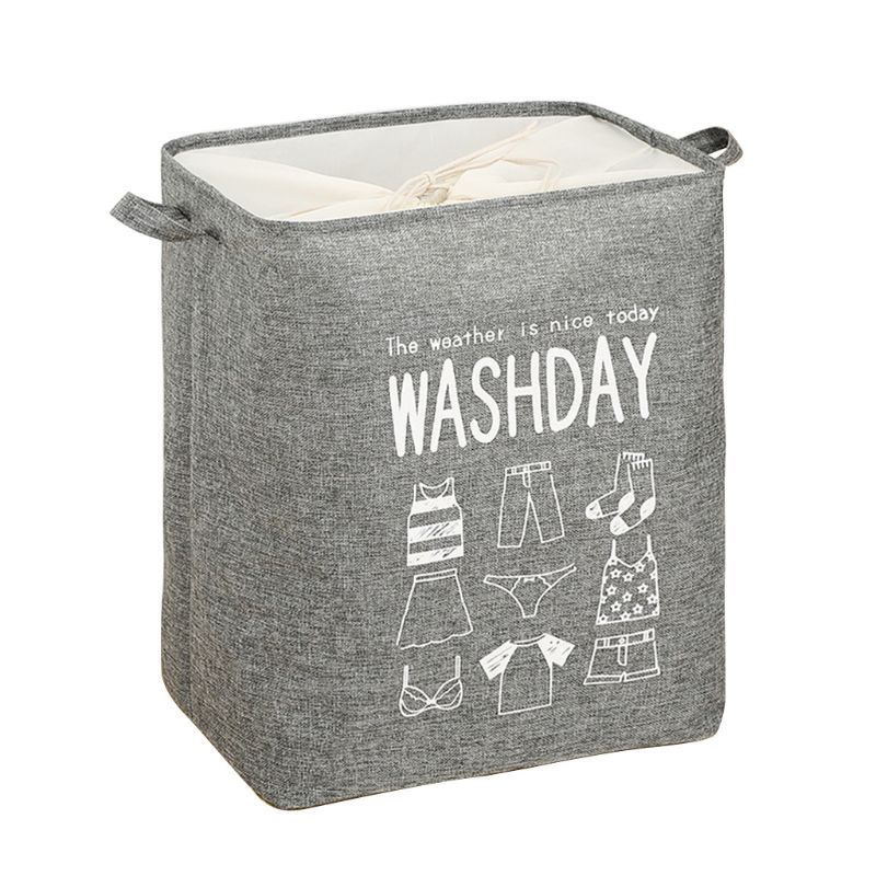 EVA Dirty Clothes Laundry Basket Foldable Laundry Hamper With Handles Storage Bin Bucket For Home: Gray