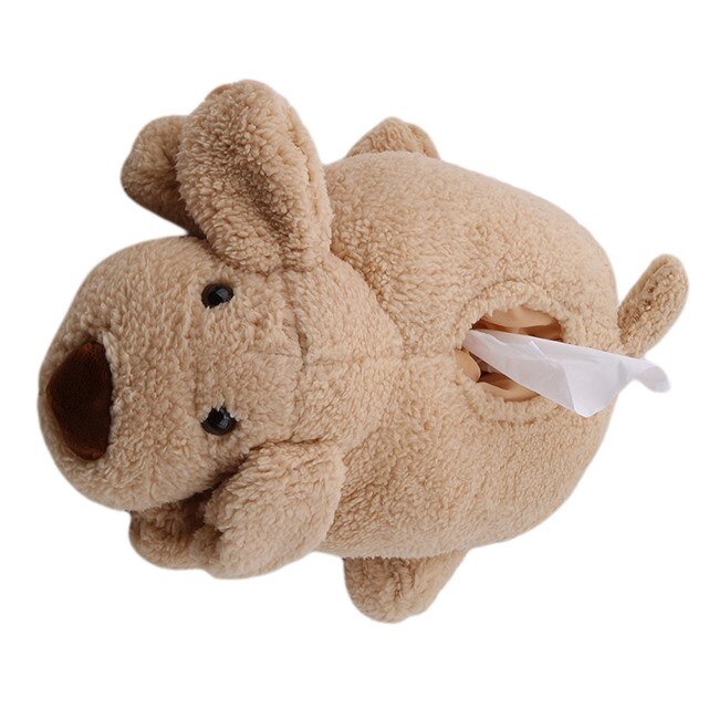 Novelty Napkin Holder Cute Teddy Plush Doll Tissue Box Cover Dispenser: brown