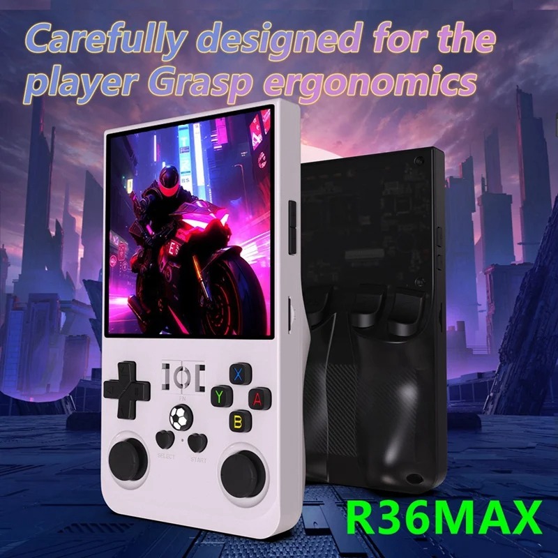 Console de jeu Portable rétro R36 MAX, écran IPS de 4.0 pouces, 64 128 go, lecteur vidéo de poche, prend en charge 30 + émulateurs, 20000 + vermas