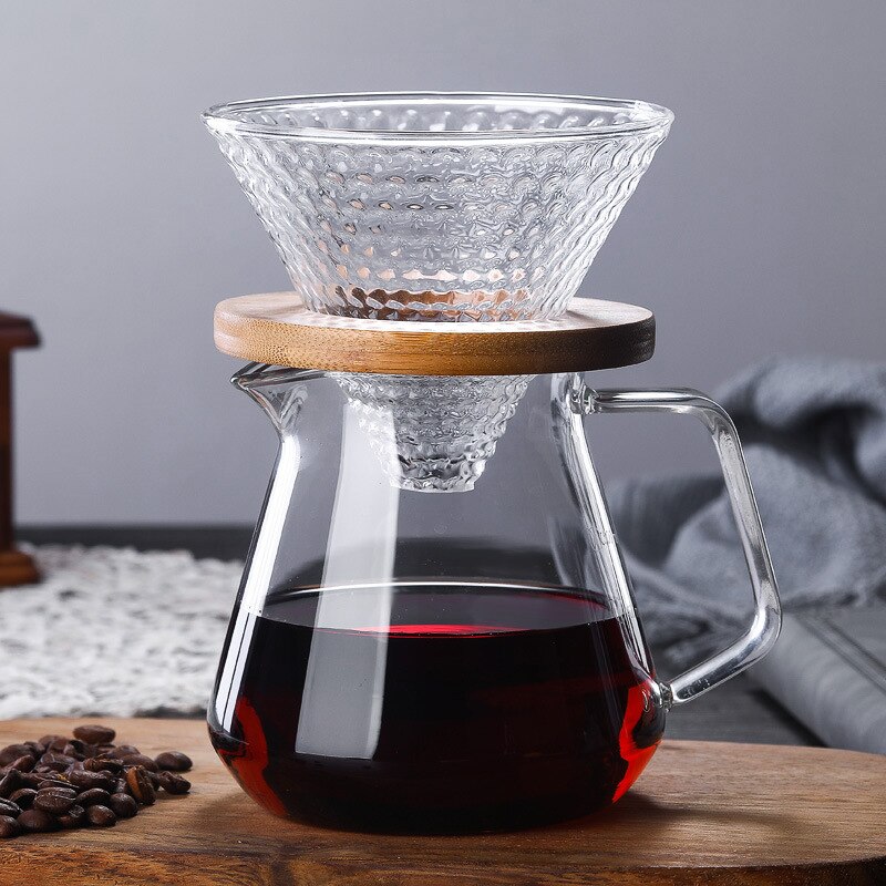 V60 hæld karaffel dryp kaffekande 500ml glas rækkevidde te maker kaffe kedel brygger barista percolator klart filter