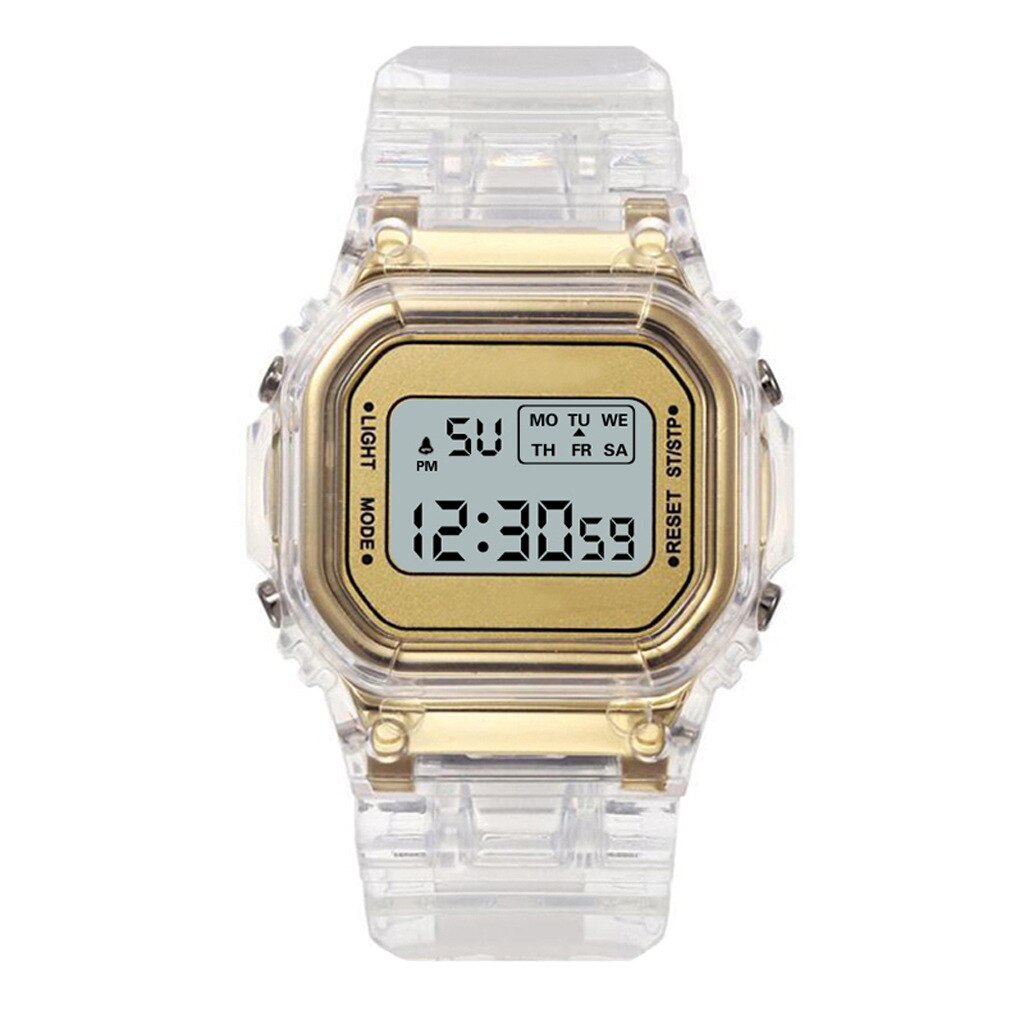Vrouwen Horloges 2022 Vrouwen Led Digitale Horloges Voor Mannen Vrouwen Siliconen Band Sport Horloge Elektronische Klok Relogio Feminino: Gold3