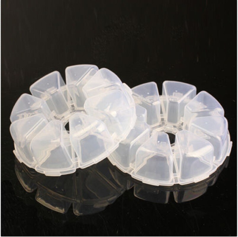 Boîte de rangement pour strass, 2 pièces rondes Nail Art, boîte de rangement pour strass bijoux accessoires en plastique transparent conteneur vide pour strass perles