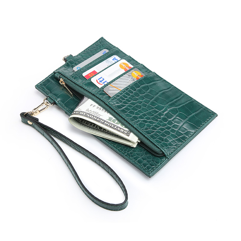 Mode Ins Business Credit Slanke Vrouwen Mannen Kaarthouder Telefoon Purse Holder Pouch Met Rits En Side Autosleutel Haak