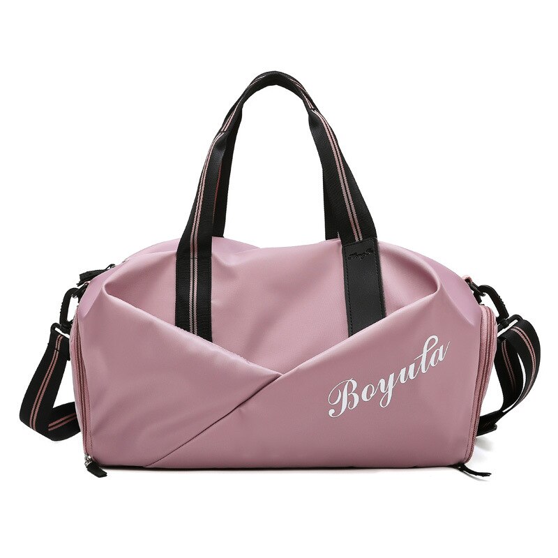 Saco de ginásio esportes feminino separação seca e molhada sapato posição formação yoga saco grande capacidade sacos viagem mão bagagem pacote homem: Purple Pink Bag