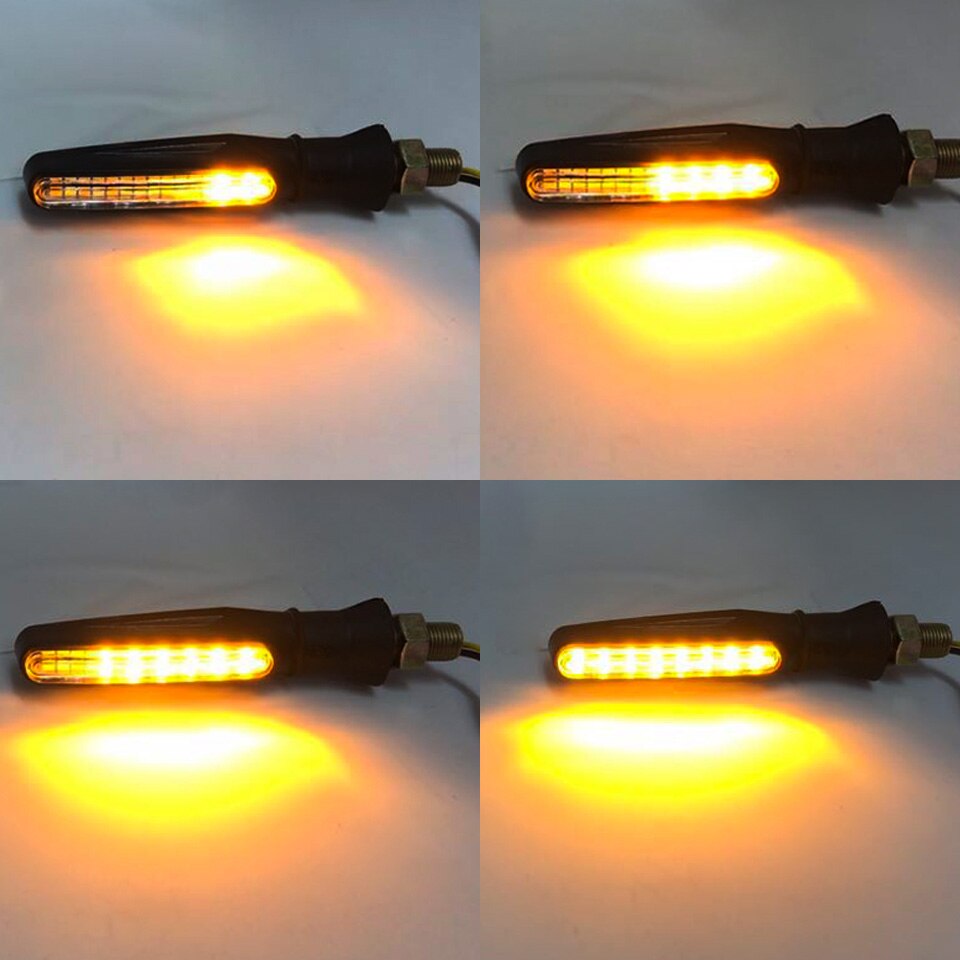 Newest Universal Flowing Water 4PCS Motorcycle LED Turn Signals Flicker Light Indicators Blinkers Flexible Bendable Amber light