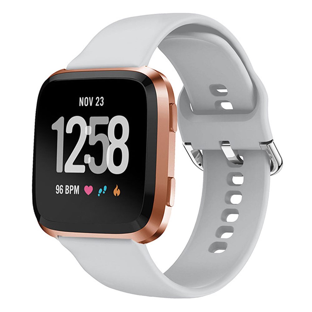 Zachte Sillicone Horloge Band Voor Fitbit Versa/Versa 2 Polsband Vervanging Horloge Band Voor Fitbit Versa 2 Accessoires: Grey / For Versa 1 S Size