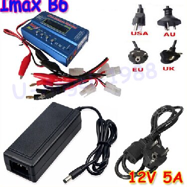 IMAX B6 Digitale RC Lipo NiMh Akku Gleichgewicht Ladegerät + AC Energie 12v 5A Adapter Tropfen: B6 Tamiya und adapte