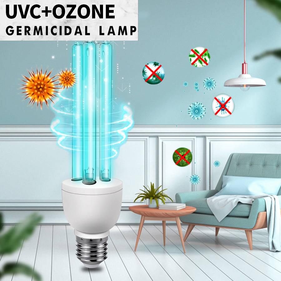E27 15W 25W UV Ultraviolet Light Lamp Quartz Germicidal Disinfection Light LED UVC Ozone Bulb UVC 220V Sterilizer Kill Mite Lamp