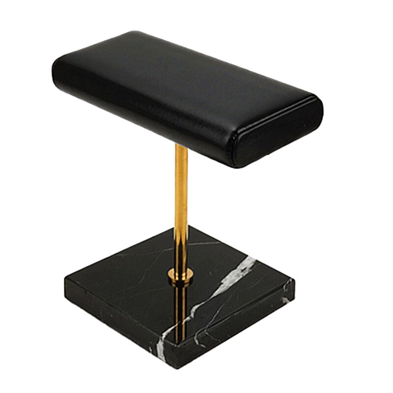 Jewelry Display Stand - Marble Base 10x10cm - Metal Rod 15x9cm - PU Leather - for Watches