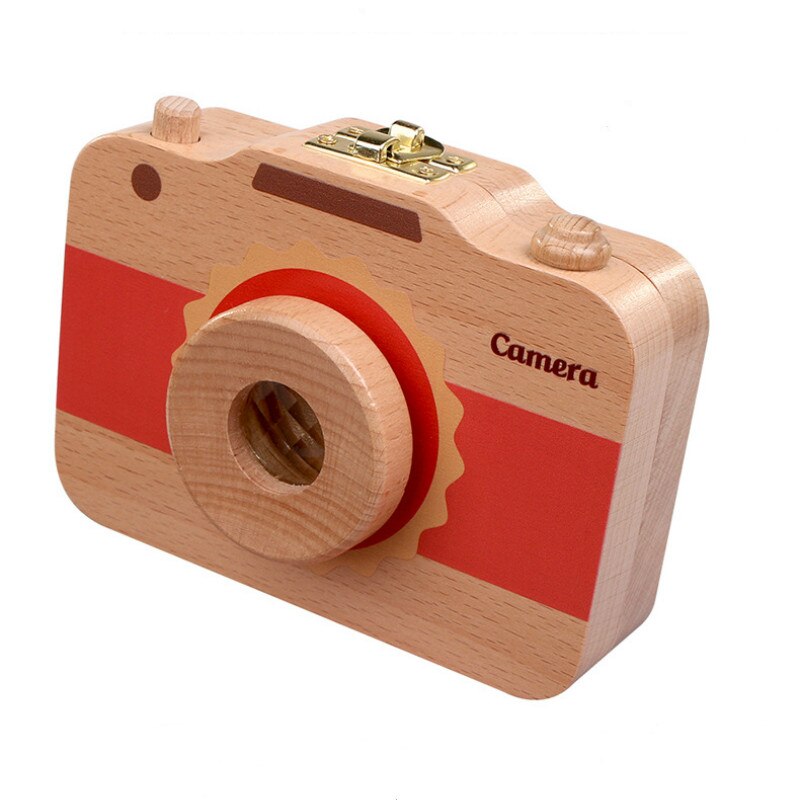 Wooden Children's Camera Toy Baby Teeth Box Baby Teeth Storage Box Fetal Hair Preservation Memorial Box Ornaments Precious