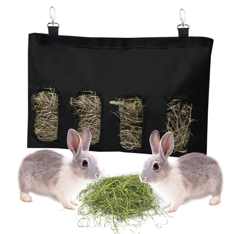 Alimentador de heno para conejos, bolsa Oxford de tela, dispensador de heno, saco, alimentador para mascotas pequeñas: 1