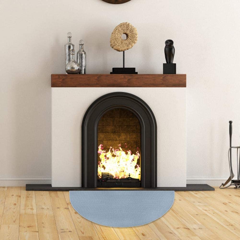 Tapis ignifuges (24 pouces * 42 pouces) pour devant la cheminée tapis de cheminée demi-rond tapis antidérapant pour poêle à bois