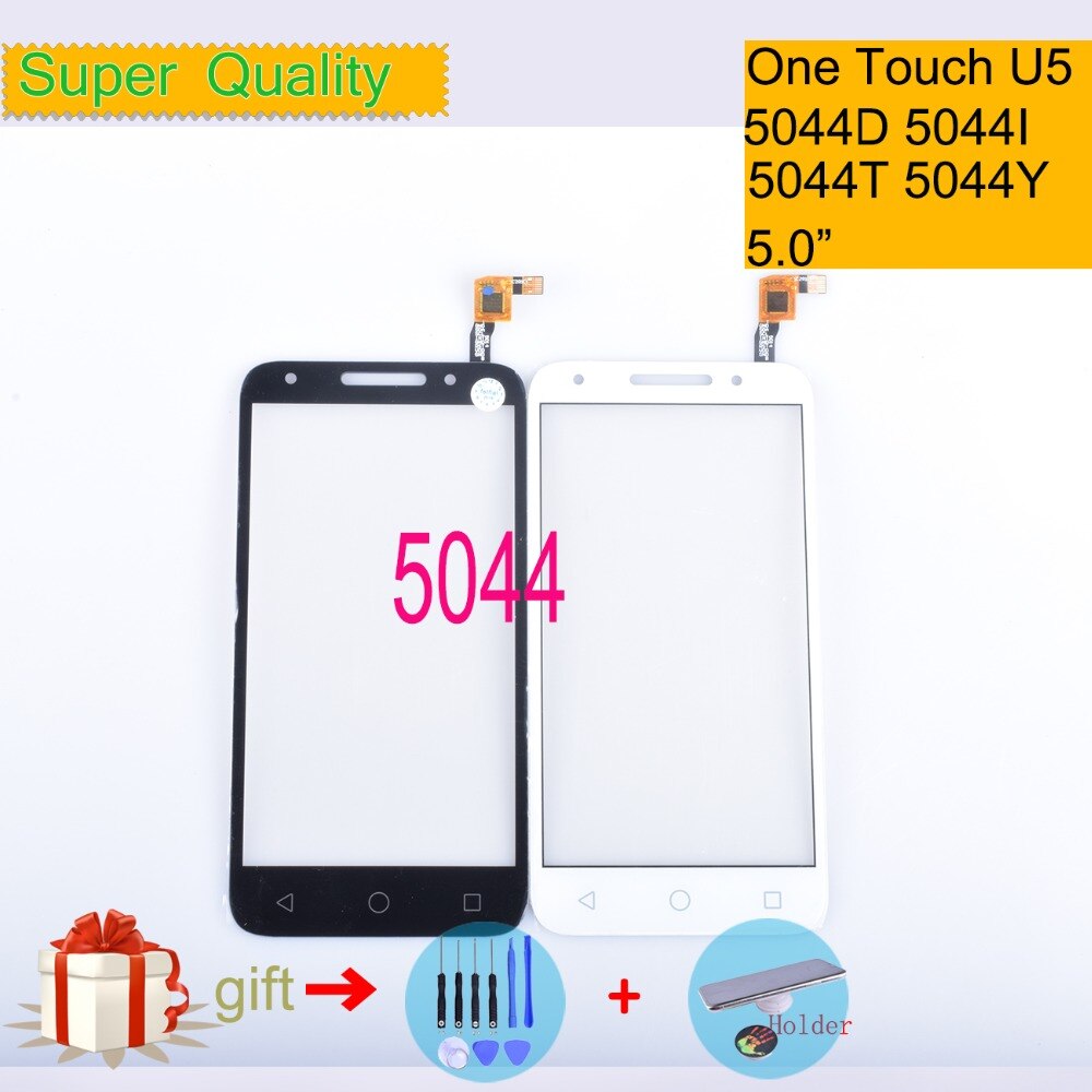 Para Alcatel One Touch U5 5044D 5044I 5044 T 5044Y OT5044 5044R pantalla táctil Panel táctil digitalizador frontal LCD de 5,0"