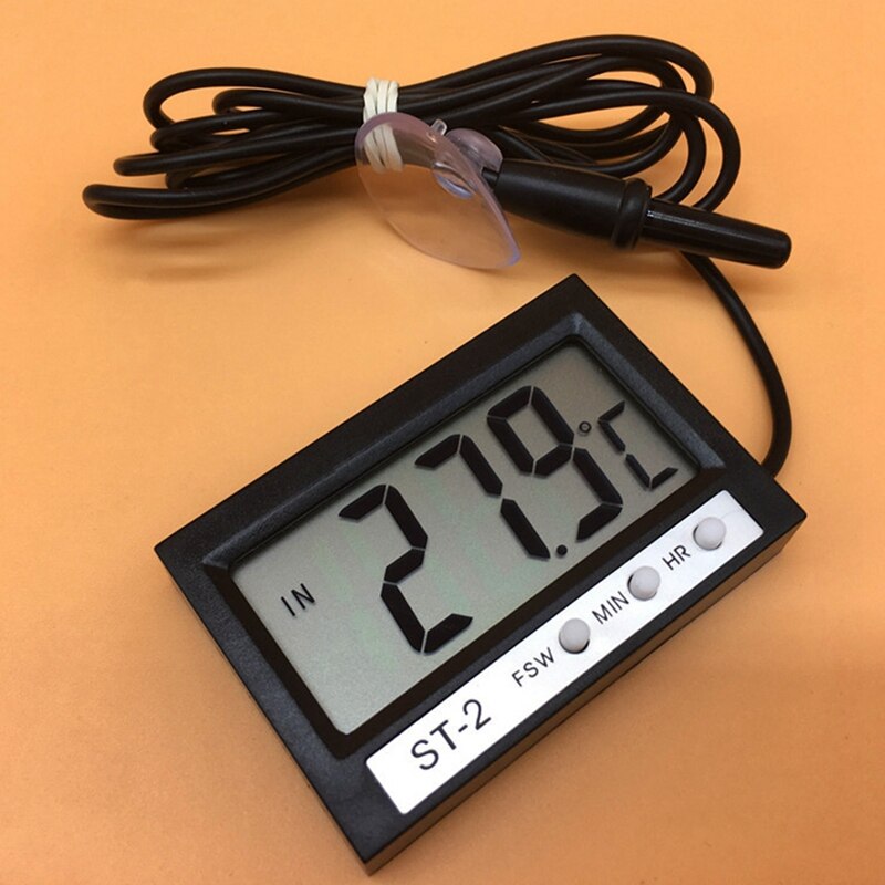 Fisch Panzer Temperatur Messung Werkzeug mit Sonde Hygrometer Wasserdicht LCD Digital Thermometer Aquarium Elektronische Präzision