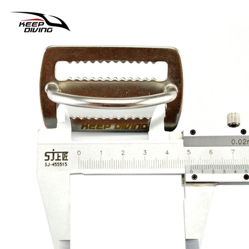 Scuba Diving 316 Stainless Steel 5cm Weight Belt Keeper with D Ring Harness