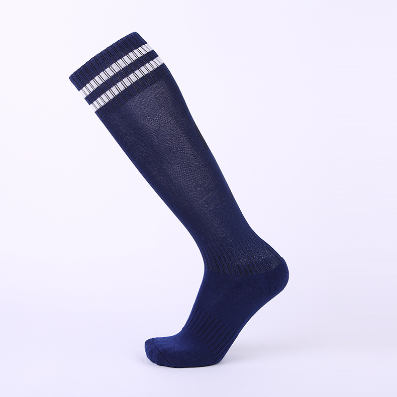 14 Color Non-slip Soccer Socks Kids & Adult Knee High Long Cotton Sport Football Team Socks Thick Towels Comfortable: Navy Blue / Adult (EU 37-45)