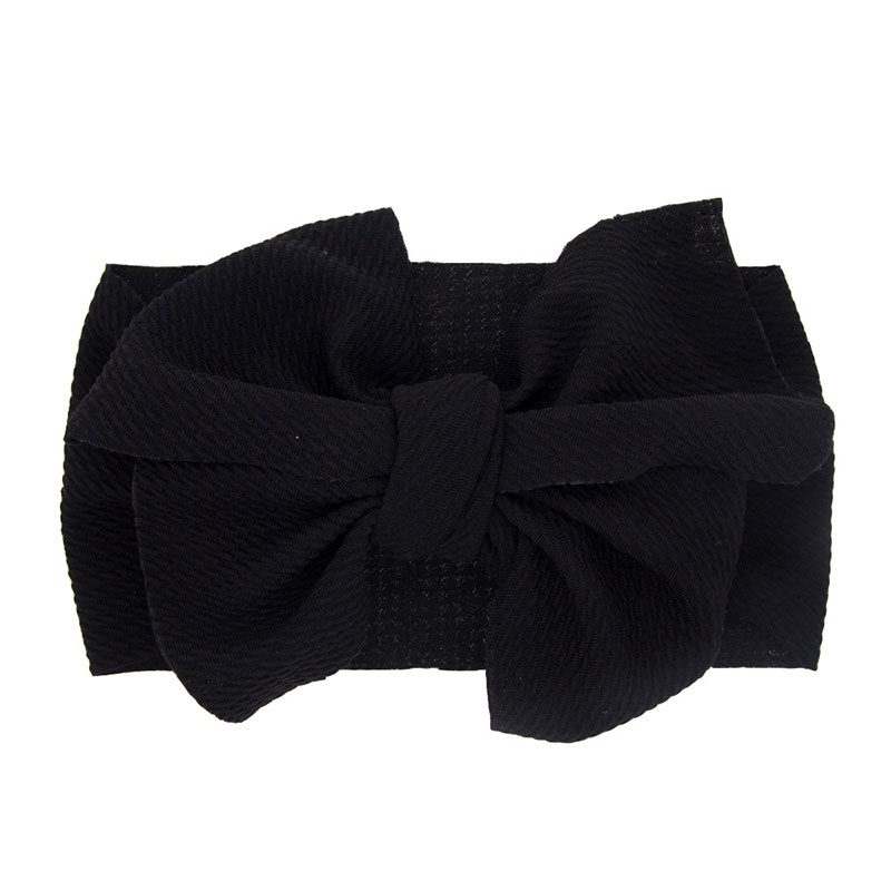 Bandeau à gros nœud pour bébé | En tissu noué de , accessoires pour cheveux, BH615: Black