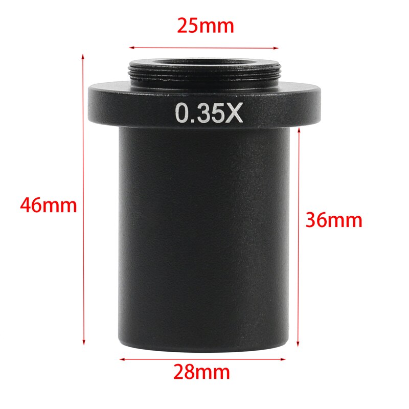 0.35X 0.5X 1X Industry Mono Lens Zoom C Mount Adapter Lens For 10A 0.7X~4.5X Industry Microscope Lens Camera Eyepiece Lens: 0.35X