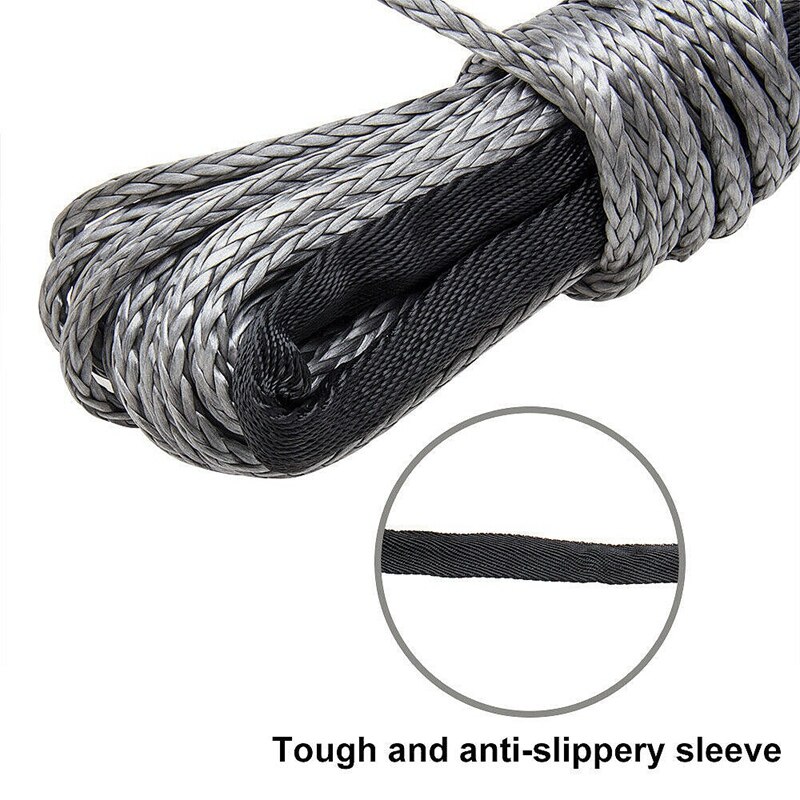 Syntetisk vinsj tau , 1/4 x 50ft syntetisk vinsj linekabel for atv utv suv truck båt vinsj