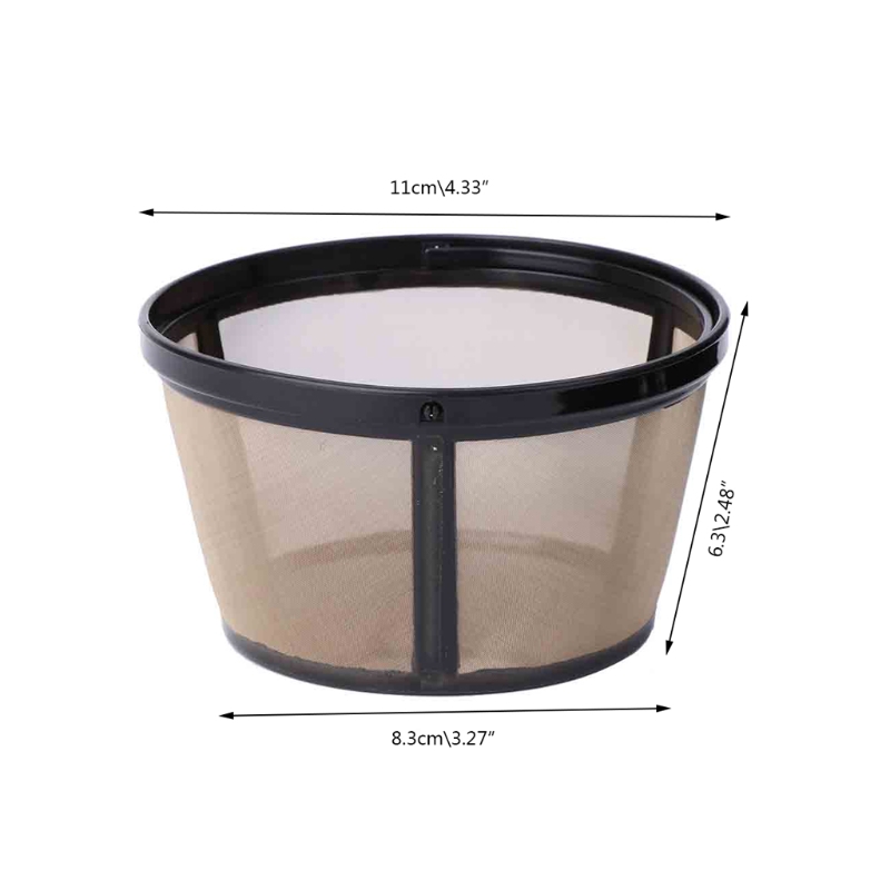 Gjenbrukbar 10-12 kopp kaffefilter i kurvstil fast metallnettverktøy bpa gratis  Nei28
