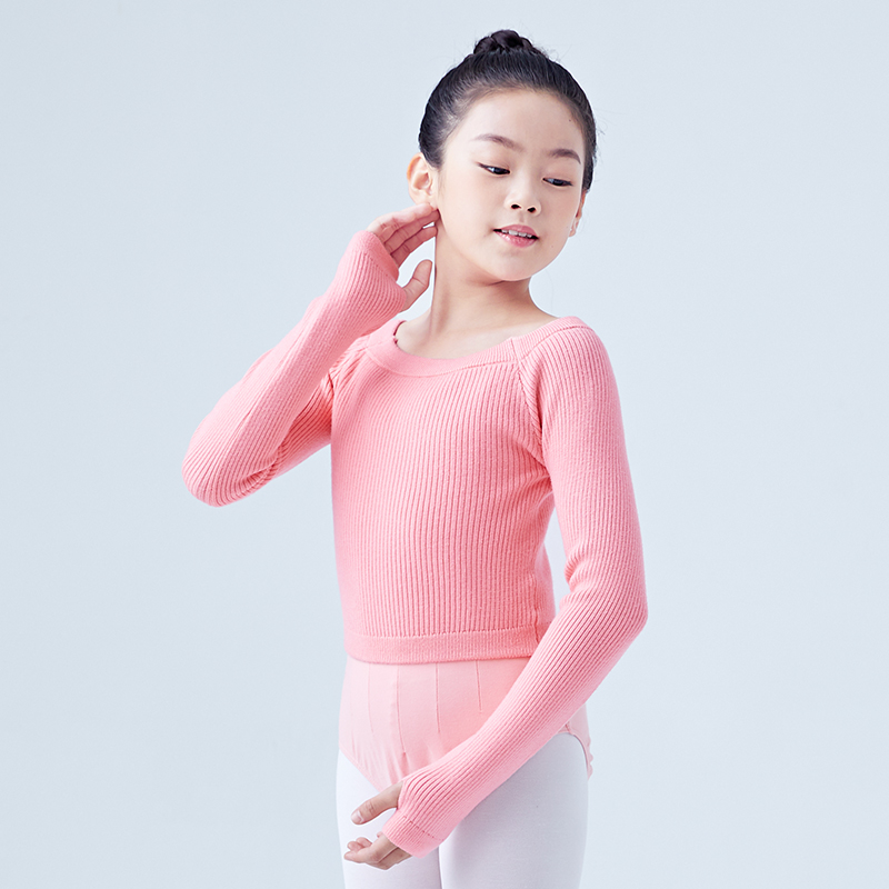 Meisjes Ballet Dans Trui Elastische Platte Schouder Trui Tiener Kinderen Herfst Winter Truien Met Lange Mouwen Truien