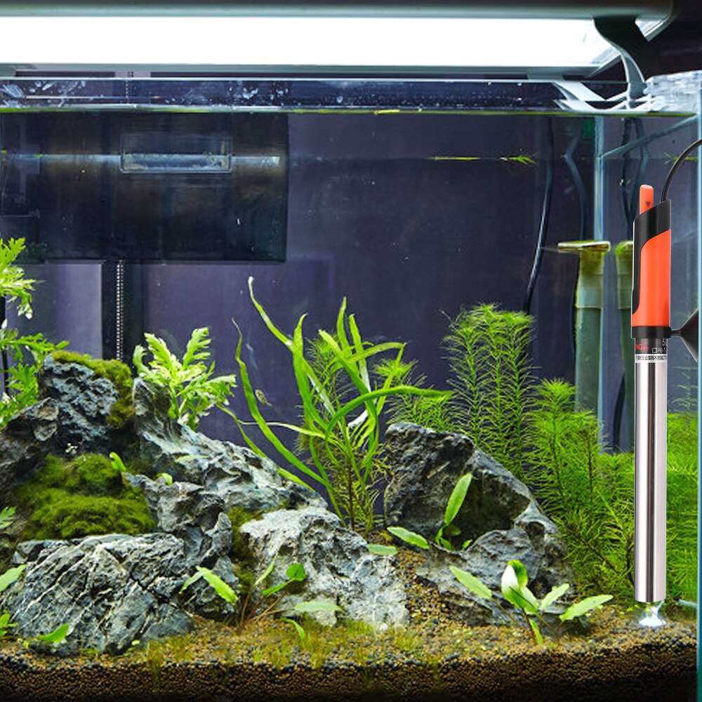 220-240V Adjustable Submersible Aquarium Heating Rod Stainless Steel Aquarium Heater Temperature Fish Tank Temperature Control