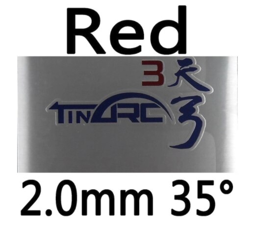 DHS TinArc 3 Pips-in-GOMA para tenis de mesa con esponja elástica alta, Original: red 2.0mm H35