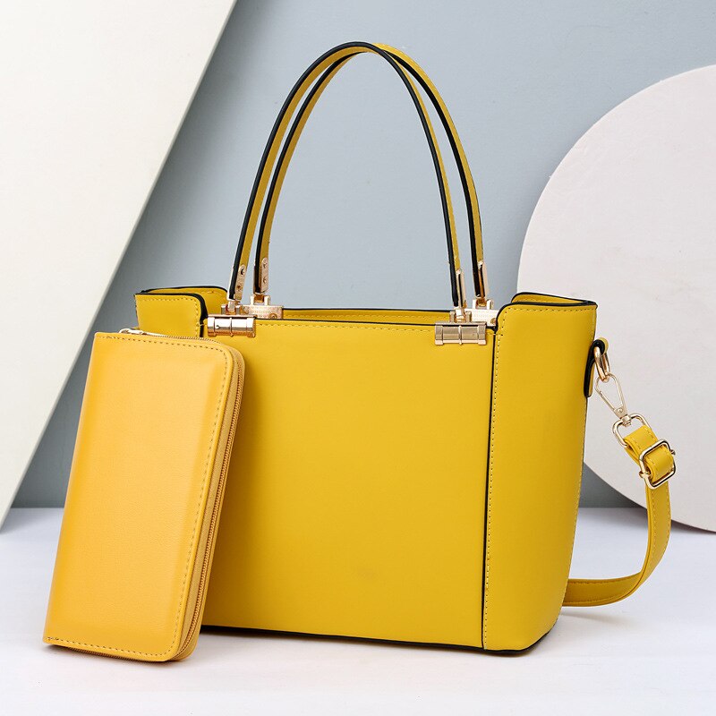 Leder Geldbörsen und Handtaschen Luxus setzt Taschen für Frauen Modische Schulranzen Handtasche Weibliche Taschen: Col 5