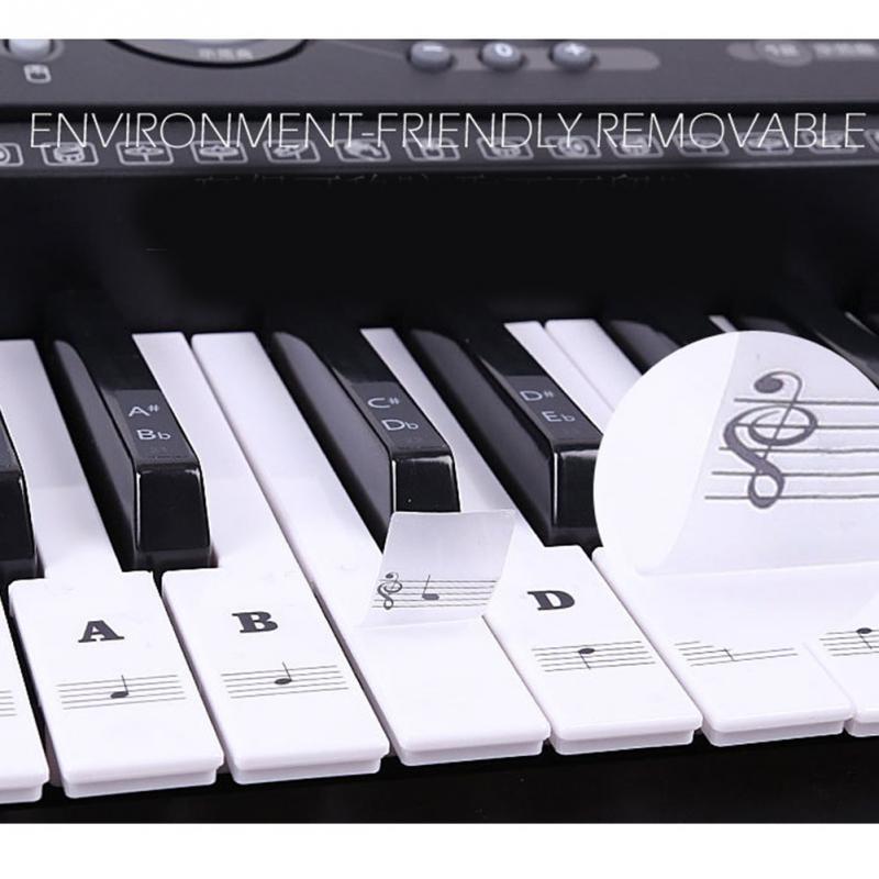 Transparent Detachable Music Notes Piano Keyboard Stickers 37/49/54/61 Or 88-key Piano Sticker Symbol