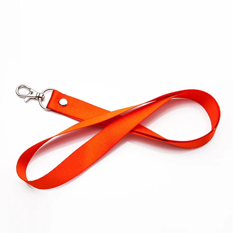 1Pcs Thicken Pure Color Lanyards Safety Hanging Neck Strap Lanyard For Mobile Phone ID Name Badge Holder Keys Metal Ring: Piano Black