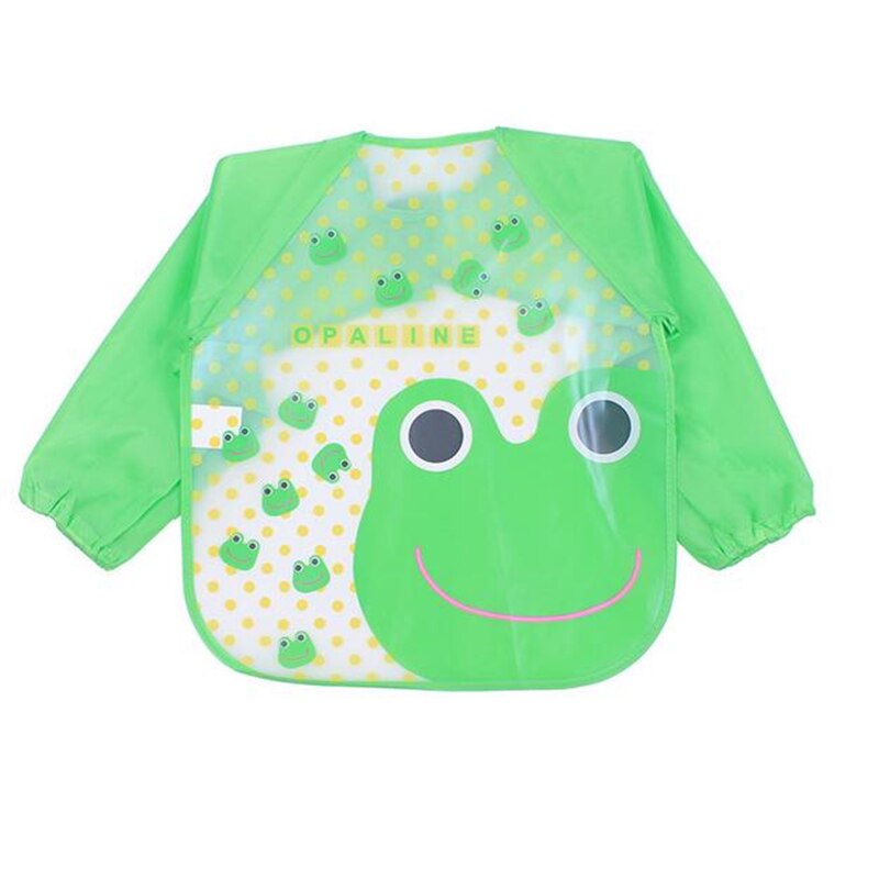 0-3Y Waterdichte Baberos Bavoir Slabbetjes Kinderen Schort Lange Mouw Voeden Kiel Slabbetjes Kinderen Eten Borstplaat Baby Burp Kleding: frog
